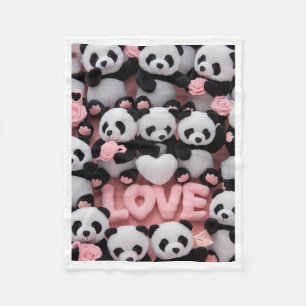 Polar Manta de felpa con osos pandas lindos y cartas de