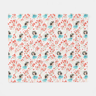 Polar Manta de felpa con patrón floral de niña linda – S