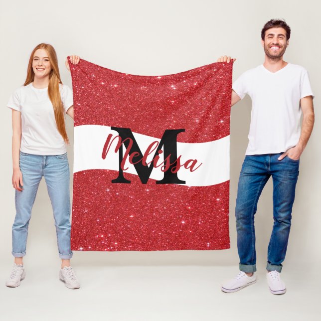 Polar Manta de felpa con purpurina personalizada (In situ)