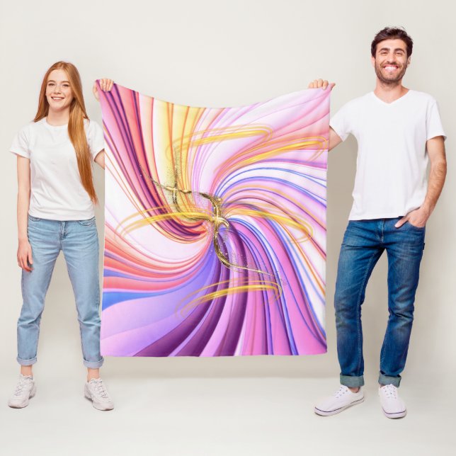 Polar Manta de felpa con remolino de oro radiante – Fluj (In situ)