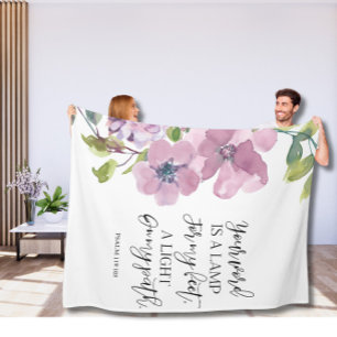 Polar Manta de felpa con versículo bíblico floral