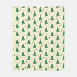 Polar Manta de felpa de árboles de Navidad ilustrados