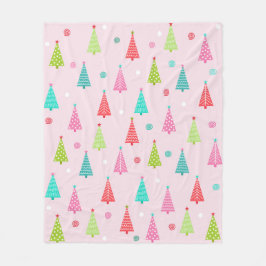 Polar Manta de felpa de árboles de Navidad pastel