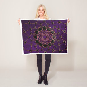 Polar Manta de felpa de arte de mandala de lujo con deta