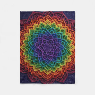 Polar Manta de felpa de arte de mandala geométrico vibra