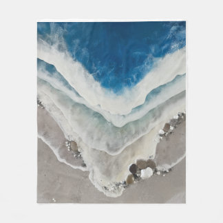 Polar Manta de felpa de arte de olas del océano