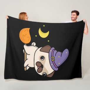 Polar Manta de felpa de bruja pug