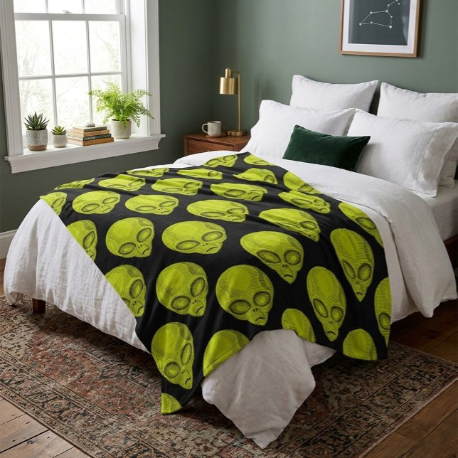 Polar Manta de felpa de cabeza de alienígena verde (Subido por el creador)