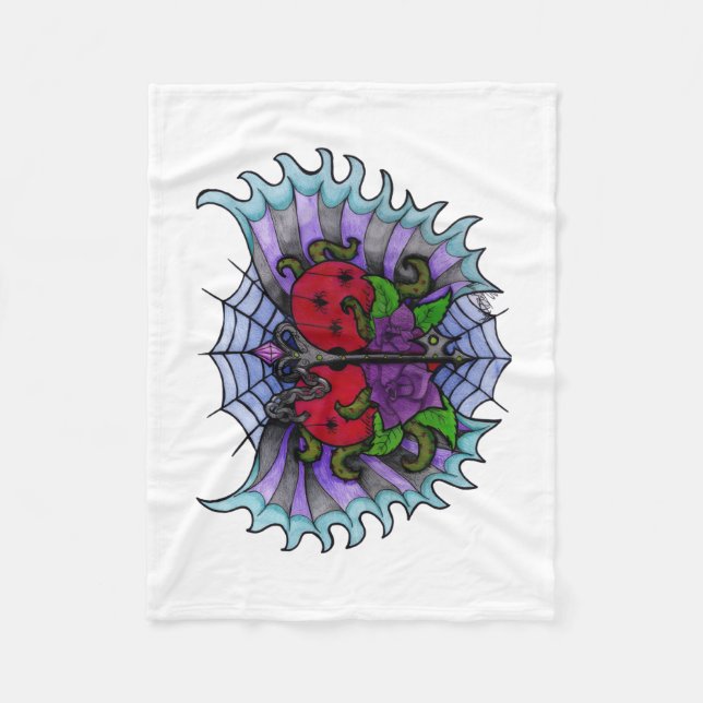 Polar Manta de felpa de corazón alado (Anverso)