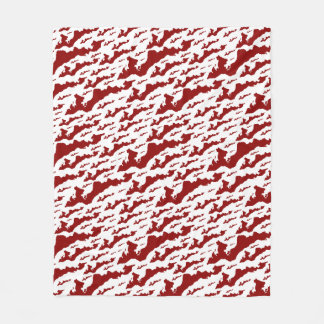 Polar Manta de felpa de Fishers Island – Rojo/Blanco