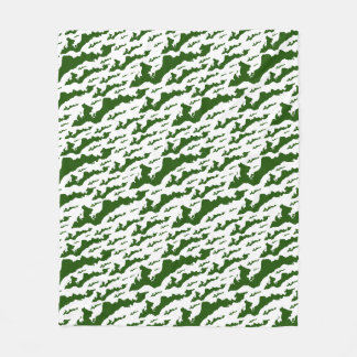 Polar Manta de felpa de Fishers Island – Verde/Blanco