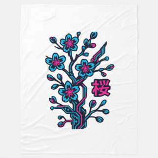 Polar Manta de felpa de flor de cerezo japonés Cyber Sak