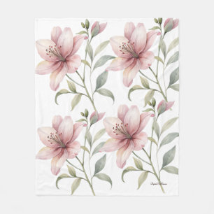 Polar Manta de felpa de flor rosa con estética delicada