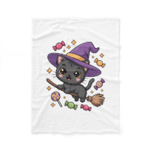Manta de felpa de gato mágico lindo