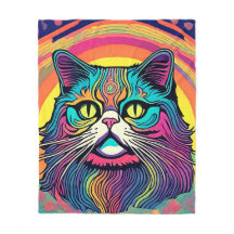 Manta de felpa de gato Zen moderno