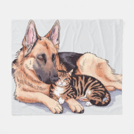 Polar Manta de felpa de perro pastor alemán gato amor ab