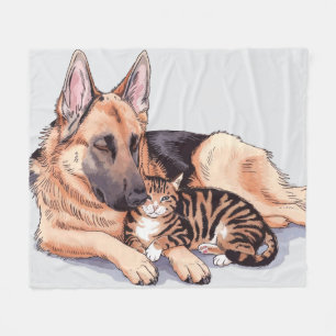 Polar Manta de felpa de perro pastor alemán gato amor ab