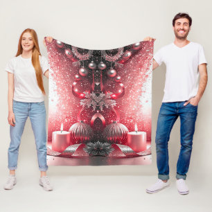 Polar Manta de felpa decorativa con velas rojas