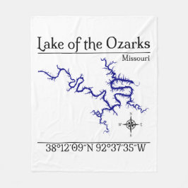 Polar Manta de felpa del mapa del lago de los Ozarks Mis