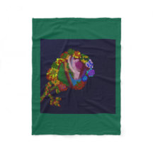 Manta de felpa floral de colores arcoíris