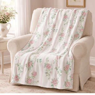 Polar Manta de felpa floral de rosa rosa