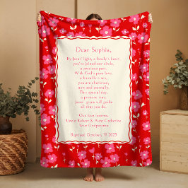 Polar Manta de felpa floral para bautizo adorable regalo