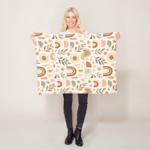 Polar Manta de felpa floral soleado arcoíris boho terros