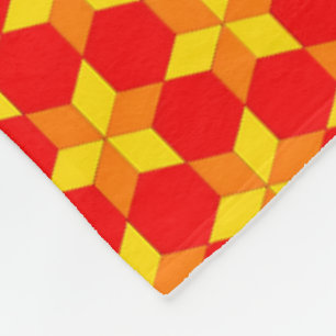 Polar Manta de felpa geométrica roja naranja y amarilla