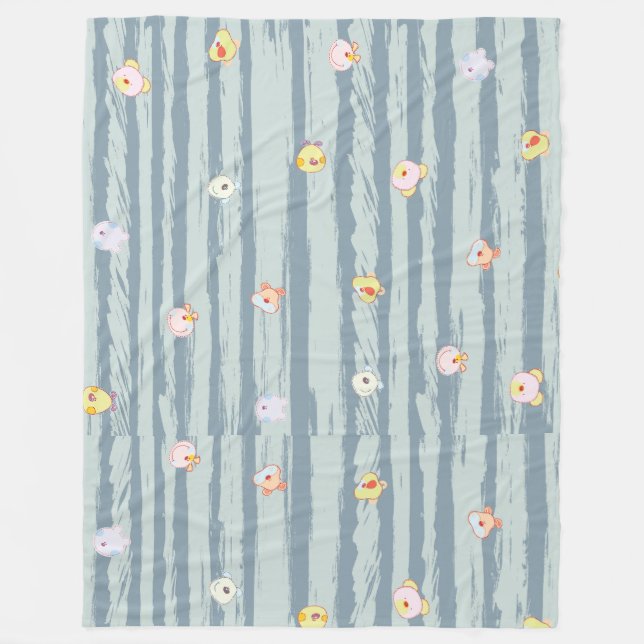 Polar Manta de felpa (Grande 60" x 80") – Caras Capricho (Anverso)