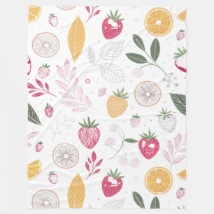 Polar Manta de felpa grande con estampado de frutas – 60