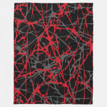 Manta de felpa grande, moderna, abstracta, roja, n