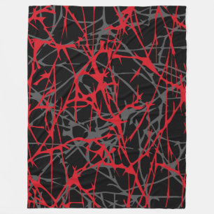 Polar Manta de felpa grande, moderna, abstracta, roja, n
