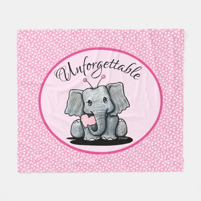 Polar Manta de felpa KiniArt Valentine Elephant (Frente (Horizontal))