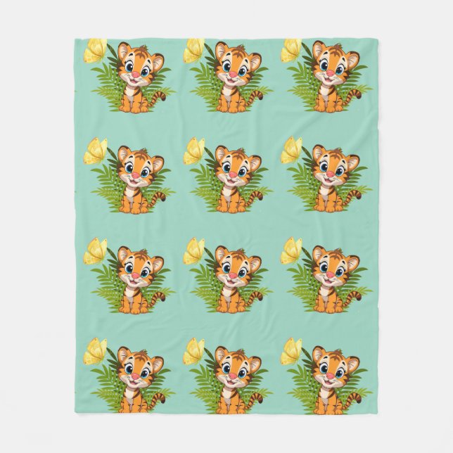 Polar Manta de felpa Little Tiger & Butterfly (Anverso)