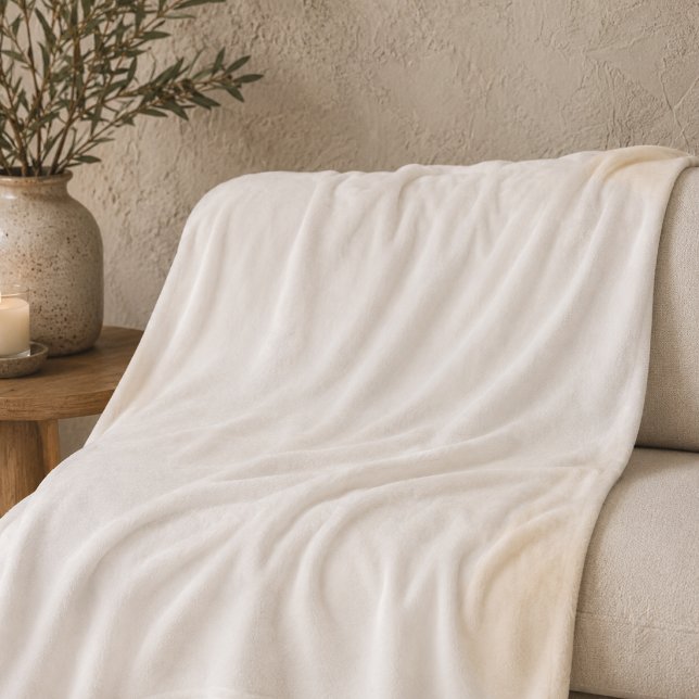 Polar Manta de felpa minimal Ivory Glow (Soft ivory minimal design for layered bedding and relaxed modern interiors)