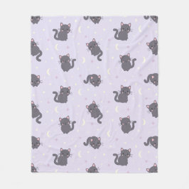 Polar Manta de felpa morada con gato gris lindo