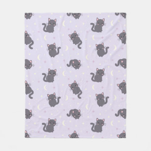Polar Manta de felpa morada con gato gris lindo
