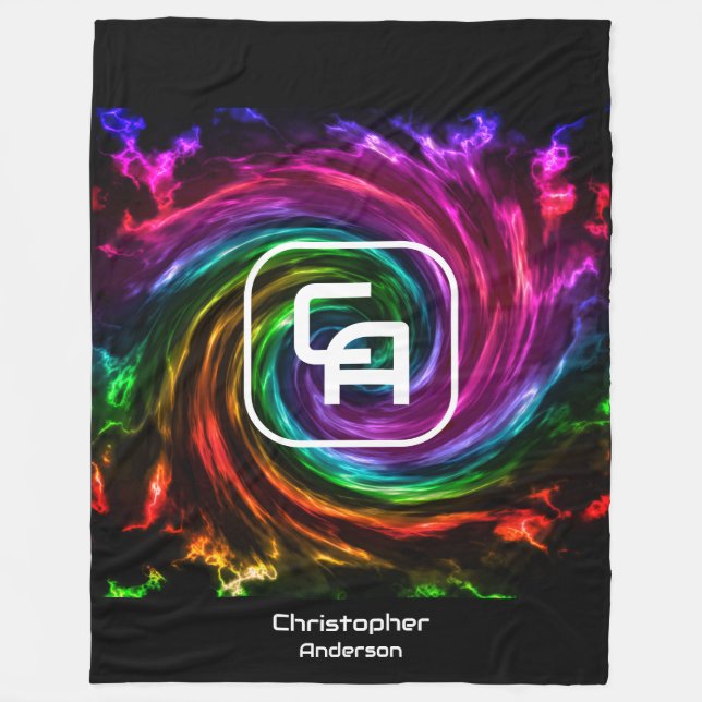Polar Manta de felpa multicolor Twisted Smoke (Anverso)