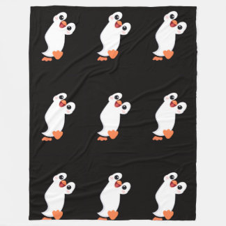 Polar Manta de felpa negra de amor de pingüino lindo