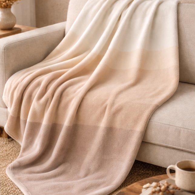 Polar Manta de felpa Ombre Marrón Marfil (Sunrise inspired fade in warm earth tones for modern farmhouse decor)