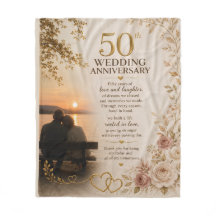 Manta de felpa para aniversario de oro