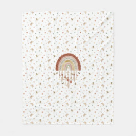 Polar Manta de felpa para bebé arcoíris terroso y abeja 