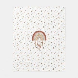 Polar Manta de felpa para bebé arcoíris terroso y abeja 