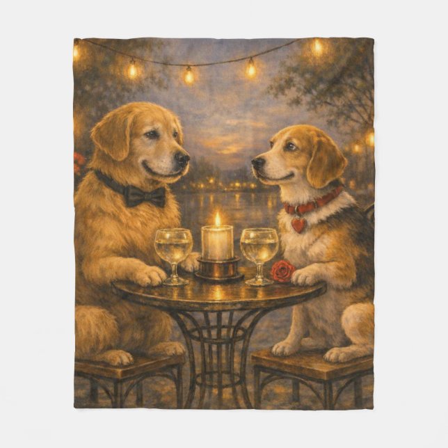 Polar Manta de felpa para cena de perro romántico (Anverso)