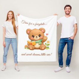 Polar Manta de felpa para niños | "Oso leyendo un cuento
