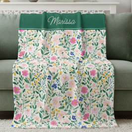 Polar Manta de felpa personalizada con flores coloridas