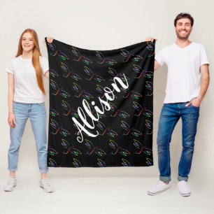 Polar Manta de felpa personalizada con libélulas colorid