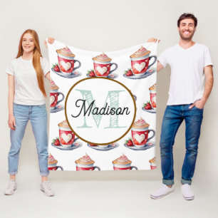 Polar Manta de felpa personalizada con monograma café