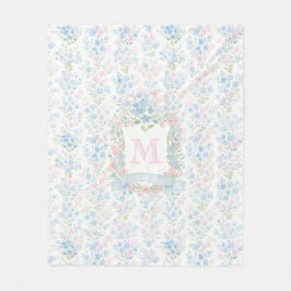 Polar Manta de felpa personalizada con monograma floral