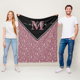 Polar Manta de felpa personalizada con símbolos musicale